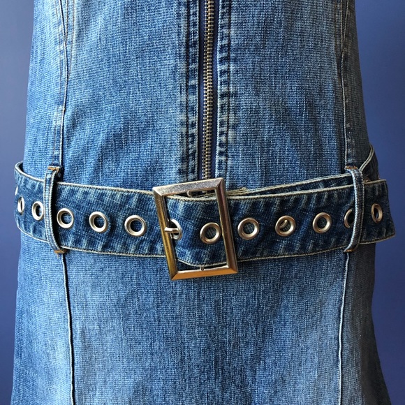 Denim Mini Dress Blue Jean 90’s Retro - Picture 7 of 10